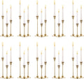 Nuptio Candlestick Holders Taper Candle Holder 10 Sets(30 Pcs) Gold Candle Sticks Holder Metal Candle Holders for Tapered Candles Table Centerpiece for Wedding Candlelight Dinner Birthday Decor