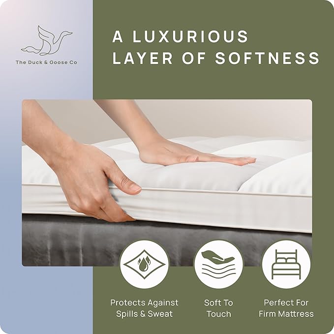Extra Thick Fitted Mattress Topper - Queen Size | Soft & Cooling Pillow Top Mattress Pad & Protector | Bed Topper for Back Pain, Straps Stretch 6" to 22" Deep