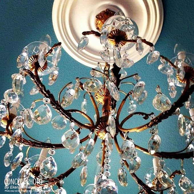 12 1/2"OD x 3 7/8"ID x 3/4"P Bradford Ceiling Medallion (Fits Canopies up to 6 5/8"), Hand-Painted Frost