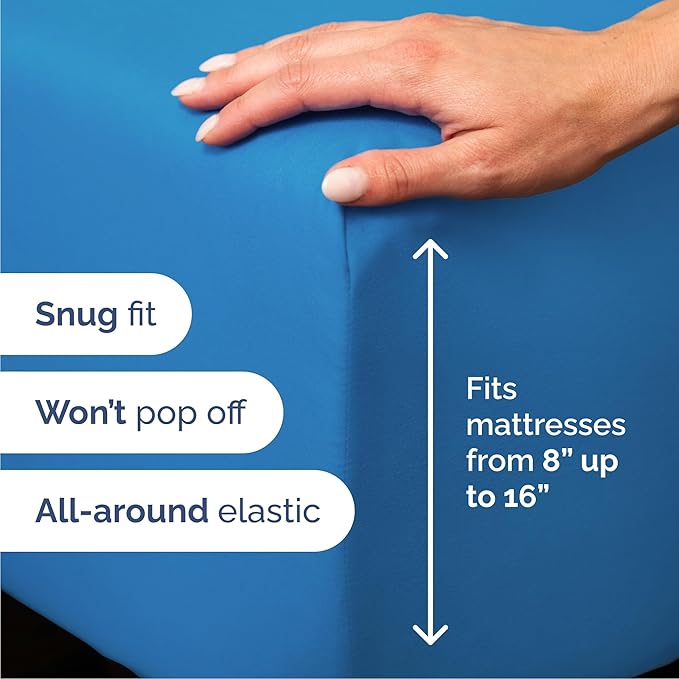 Queen 6 Piece Sheet Set - Comfy Breathable & Cooling - Ultra-Soft Hotel Luxury Bedding Set w/ 8-16 Inch Deep Pockets - 1 Flat & 1 Fitted Sheet & 4 Pillowcases - Wrinkle Free & Easy Care - Royal Blue