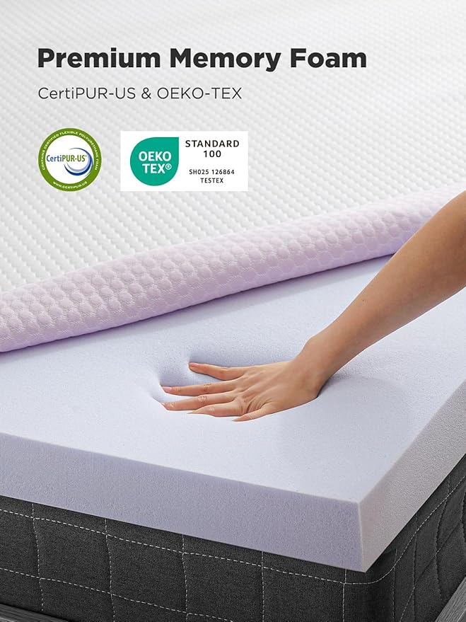 PERLECARE 3 Inch Gel Memory Foam Mattress Topper for Pressure Relief, Premium Soft Mattress Topper for Cooling Sleep, Non-Slip Design with Removable & Washable Cover, CertiPUR-US Certified - Cal King