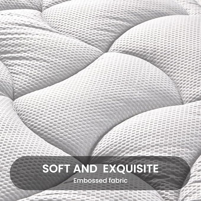 SLEEP ZONE King Size Cooling Mattress Pad, Premium Zoned Quilted Fitted Mattress Topper, Elastic Mattress Protector Cover, Machine Wash Durable, Deep Pocket 8-21 inch, Silver Grey, King