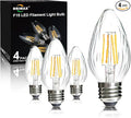 BRIMAX F15 6W Led Porch Light Bulbs Outdoor, Equivalent 60W Incandescent Bulb, E26 Medium Base Dimmable 2700K Soft Warm White Flame Wrinkle Glass,Post Light Bulb for Ceiling Fan and Lantern Lamp,4Pack