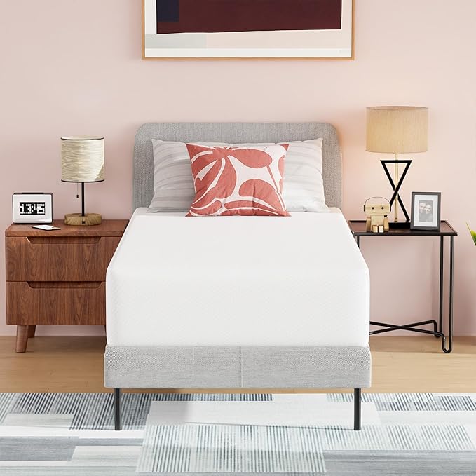BestMassage | 12 Inch Twin XL Mattress | Gel Memory Foam | Medium Firm Feel | White | Bed in a Box, CertiPUR-US Certified | Pressure Relief, Cooling Ventilated Foam | Breathable Knit Cover