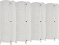 Rose Home Fashion 6 ft Tall Room Divider, Room Dividers and Folding Privacy Screens, 15.7in Privacy Screen 8 Panel Partition Temporary Wall Separation for Private, White