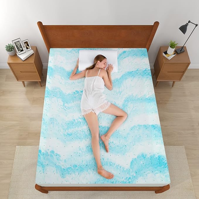 IULULU Mattress Topper, 4 Inch Gel Memory Foam Mattress Topper, Twin, CertiPUR-US Certified