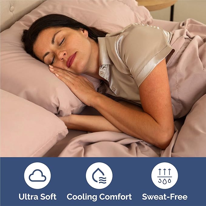 Full 6 Piece Sheet Set - Comfy Breathable & Cooling - Ultra Soft Hotel Luxury Bedding Set with 8-16 Inch Deep Pockets - 1 Flat & 1 Fitted Sheet & 4 Pillowcases - Cozy, Wrinkle Free & Easy Care - Mauve