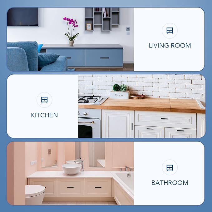 Ravinte 5 Pack Black Cabinet Pulls 3-3/4 Inch Square Kitchen Cabinet Handles Matte Black Kitchen Hardware for Drawer Pulls Drawer Handles Come with Screwdriver