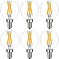 LiteHistory Dimmable G16.5 LED Light Bulb 6W Equal 60W 600lm AC120V Candelabra Bulb 60W for Chandeliers, Ceiling Fan, Vanity Warm White 2700K Globe Light Bulb 6Pack