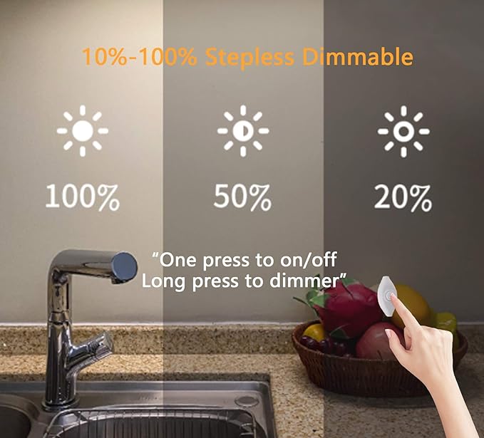 Under Cabinet Light, 12 Inch Plug in LED Closet Light with Memory Function, Cold White 6000K, Super Slim Dimmable Workbench,Under Counter Lights for Kitchen