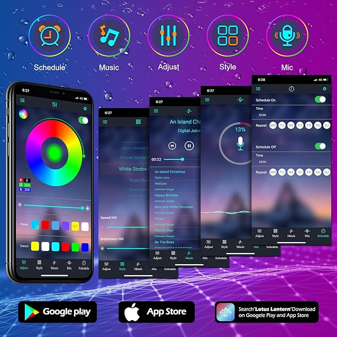 AILBTON 150ft Outdoor LED Strip Lights Waterproof,IP68 Outside Led Light Strips Waterproof with Bluetooth App Remote Control,Music Sync RGB Exterior Led Rope Lights,for Balcony,Deck,Roof,Garden,Pool