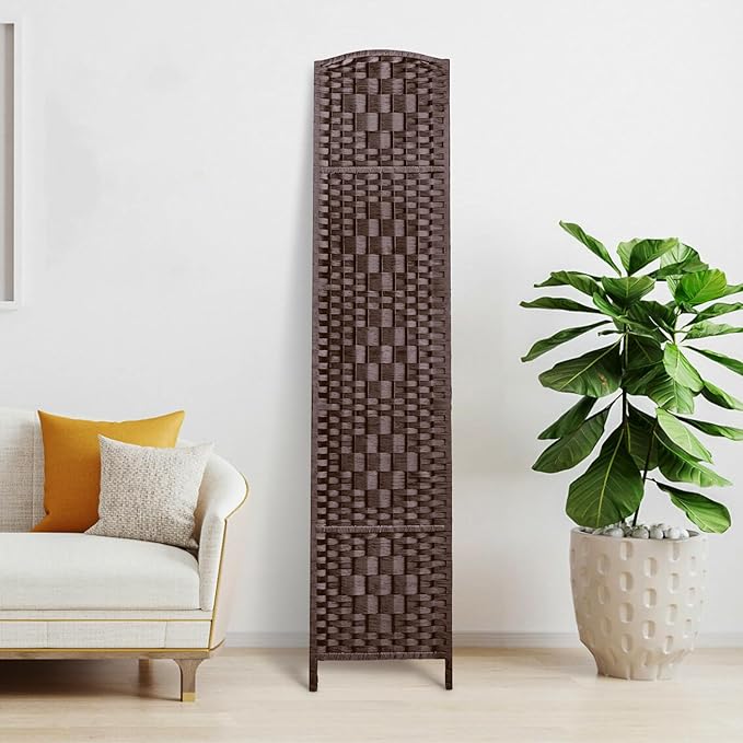 Rose Home Fashion 6 ft Tall Room Divider, Room Dividers and Folding Privacy Screens, 15.7in Privacy Screen 3 Panel Partition Temporary Wall Separation for Private, Brown
