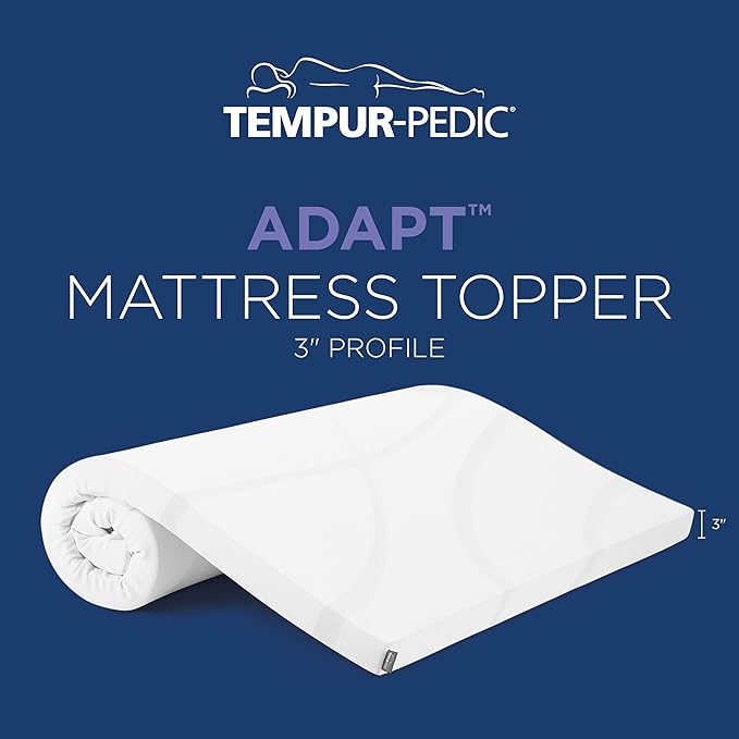 TEMPUR-Adapt (Supreme) 3" Memory Foam Mattress Topper, Full, White