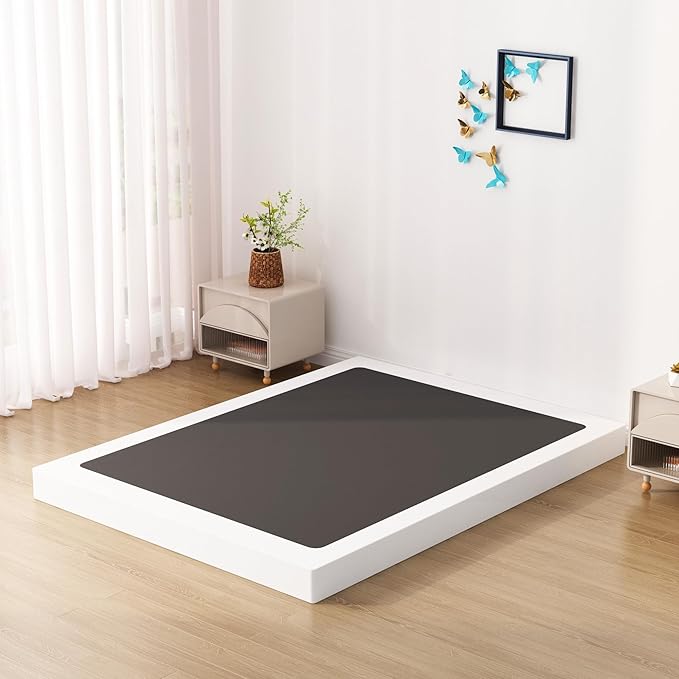 Box Spring for Queen Bed Bed Base 4 inch, Low Profile Metal Queen Box Spring with Fabric Cover, 3000 Lbs Max Weight Capacity Mattress Foundation, Noise-Free, Easy Assembly