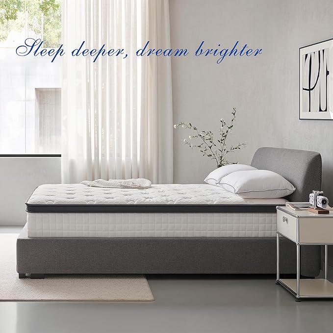 California King Mattress 14 Inch, Hybrid Cal King Size Mattress in a Box, Medium Feel, 3 Layer Premium Foam with Pocket Springs for Motion Isolation and Pressure Relieve, 84"x72"x14", 100-Night Trial