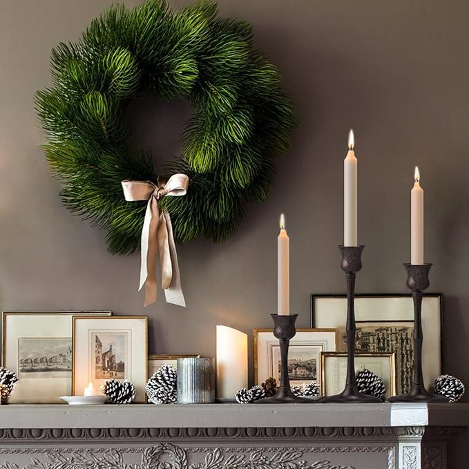 Candle Stick Candle Holder Set of 3 Metal Candlestick Holders Candle Stand Taper Candle Holders for Table Centerpiece Fireplace Mantle Decor, Ideal Gift for Wedding Thanksgiving Christmas Housewarming