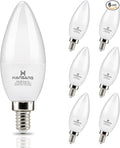 hansang E12 Candelabra LED Bulbs 4000K Daylight Ceiling Fan Light Bulb 6W, 60W Equivalent, Type B Light Bulb for Chandelier, C37 600LM,No-Dimmable 6 Pack