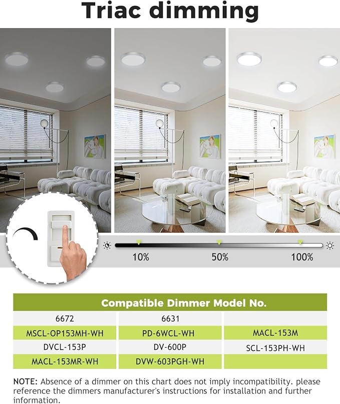 hepside 2Pack Dimmable Flush Mount Ceiling Light Fixture Brushed Nickel, 3CCT Selectable 3000/4000/6500K Ceiling Lamp, 7.5INCH 15W 1500LM Low Profile Light for Bedroom, Kitchen, Bathroom, Hallway