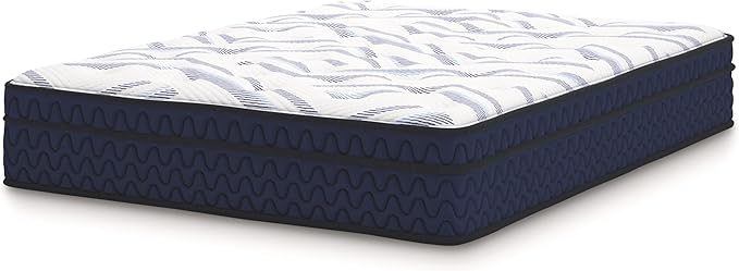Signature Design by Ashley Queen Size Stack 12 Inch Hybrid Medium Plush Cooling Gel Infused Memory Foam Mattress for Pressure Relief, Fiberglass Free, Mattress in A Box
