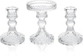 Unity Candle Holder - Glass Candle Holders for Pillar Candles Taper Candles, Glass Candlestick Holders Set of 3, Decorative Clear Glass Candlestick Holder for Wedding Table Dinning Church Centerpiece