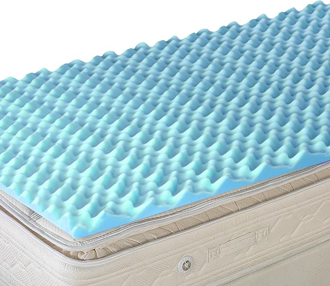 DMI Foam Mattress Topper, Egg Crate Foam Pad, Mattress Pad And Bed Topper For Support, Air Circulation, Pressure Relief And Weight Distribution, Queen Size Mattress, 56 x 78 x 2