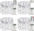 4 Pack Fairy Lights Battery Operated with Remote Control Timer, 26 FT 80 LED String Lights Outdoor Indoor, 8 Mode Twinkle Lights for Christmas Party Wedding Birthday Bedroom Décor (Cool White)