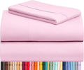 LuxClub 3 PC Sheet Set Bed Sheets Deep Pockets 16" Eco Friendly Wrinkle Free Cooling Machine Washable Hotel Bedding Silky Soft - Powder Pink Twin