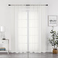 Chyhomenyc Sheer Ivory Curtains 90 inches Long 2 Panels, Light Filtering Soft Airy Solid Elegant Voile Window Treatment Drapes for Bedroom Living Room Wedding Party Decor, 42 Wx90 L Inches
