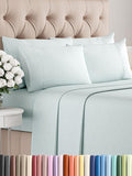 Full 6 Piece Sheet Set - Comfy Breathable & Cooling - Ultra Soft Hotel Luxury Bedding Set w/ 8-16 Inch Deep Pockets - 1 Flat & 1 Fitted Sheet & 4 Pillowcases - Wrinkle Free and Easy Care - Ice Blue
