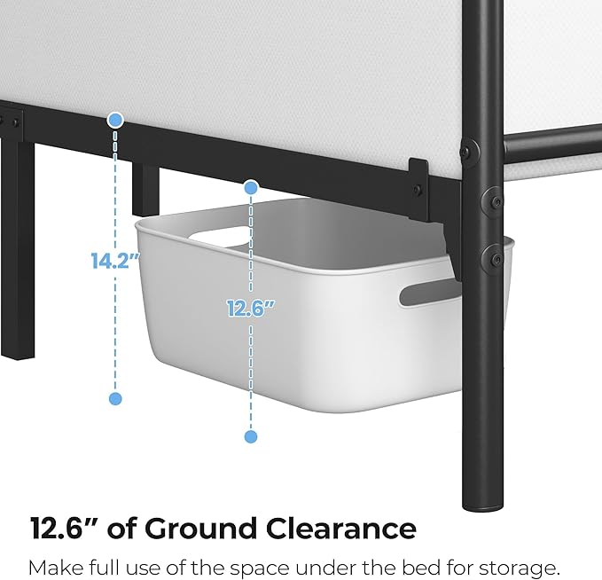 Yaheetech Full Size Metal Platform Bed Frame with Simple Headboard and Footboard, Mattress Foundation for Under Bed Storage, Steel Slat Support, No Box Spring Needed, Easy Assembly, Black