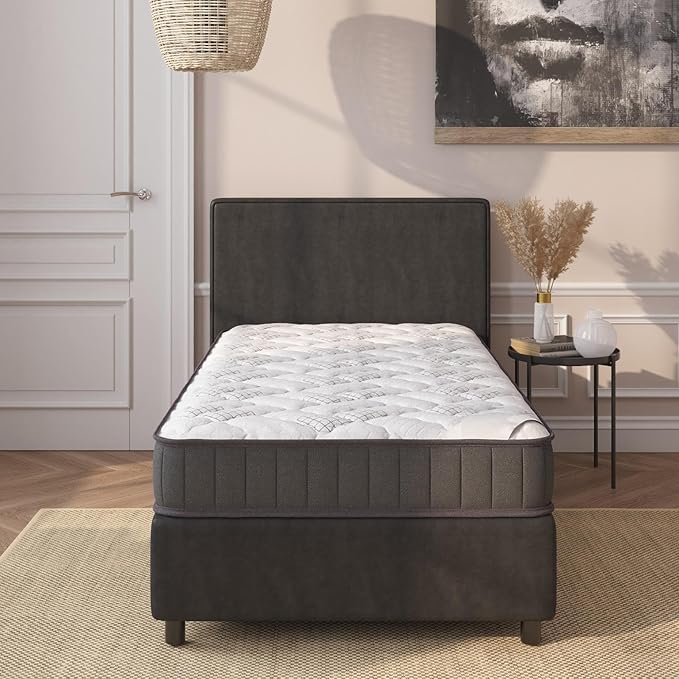 Ottomanson Twin 7.5" Medium Firm Innerspring Mattress – Bonnell Coil System with Comfort Foam – Fiberglass Free – Made in USA – Bed in a Box – Supportive & Durable Sleep Surface