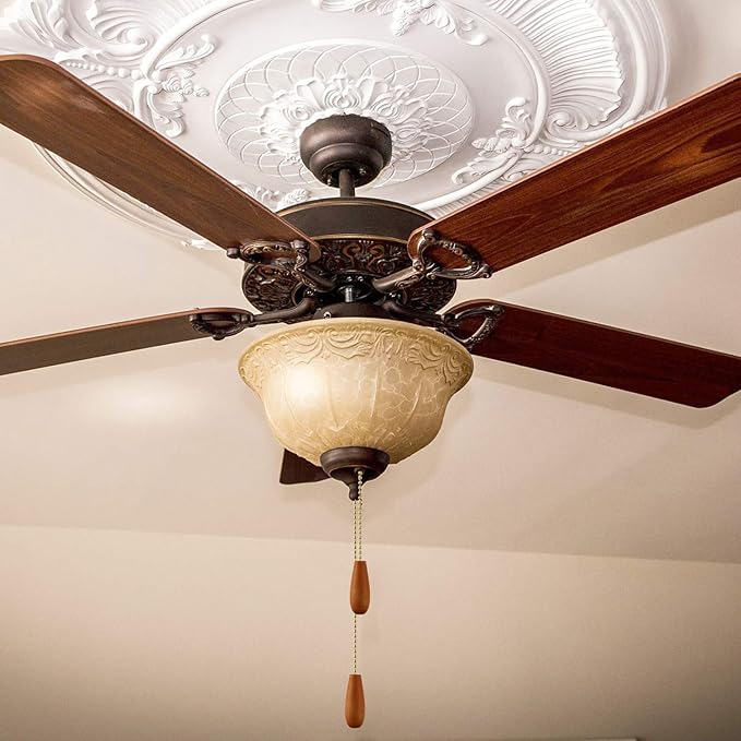 8 Pieces Ceiling Fan Pull Chains Extender Wooden Pendant Pull Chain Extension for Ceiling Light Lamp Fan (Walnut Color, White, Silver, Wood Color)
