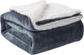 NANPIPER Sherpa Blanket Warm Blankets for Winter Super Soft Fuzzy Flannel Fleece/Wool Like Reversible Velvet Plush Couch Blanket Lightweight(Grey Throw Size 50"x60")