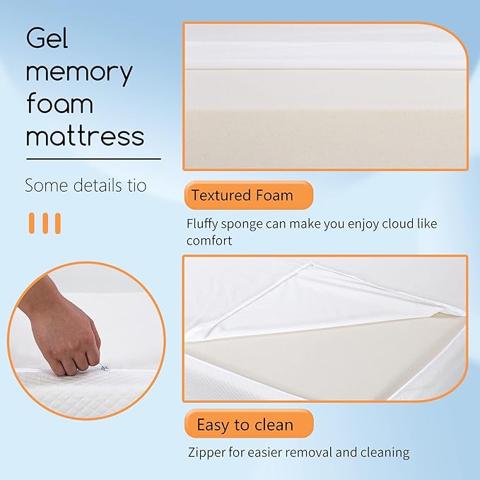 BestMassage | 5 Inch King Mattress | Gel Memory Foam | Medium Firm Feel | White | Bed in a Box, CertiPUR-US Certified | Pressure Relief, Cooling Ventilated Foam | Breathable Knit Cover