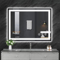 Koonmi 30x40 LED Bathroom Mirror, Backlit + Front Lit, LED Bathroom Mirror with Lights for Wall, 3 Colors, Anti-Fog, Dimmable Brightness, Memory Function, Tempered Glass
