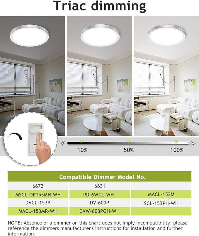 hepside 1PACK Flush Mount LED Ceiling Light Fixture Brushed Nickel, 12Inch 28W, Dimmable 3000K-4500K-6000K 3 Color Selectable Ceiling Lamp 3200LM Low Profile Ceiling Light for Kitchen Bedroom Hallway