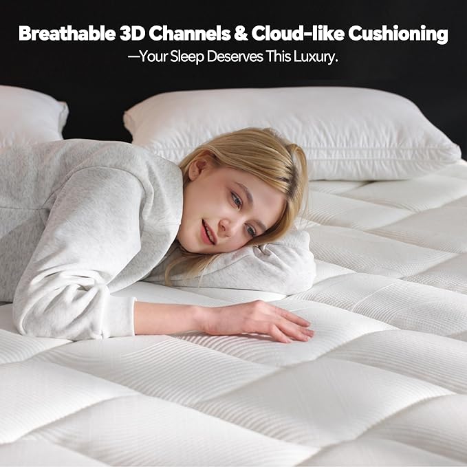 California King Mattress, 12 Inch Cal King Hybrid Mattress with Individual Pocket Spring & Memory Foam, Soft, Motion Isolation, Medium Firm Comfort for Pressure Relief, CertiPUR-US Certified