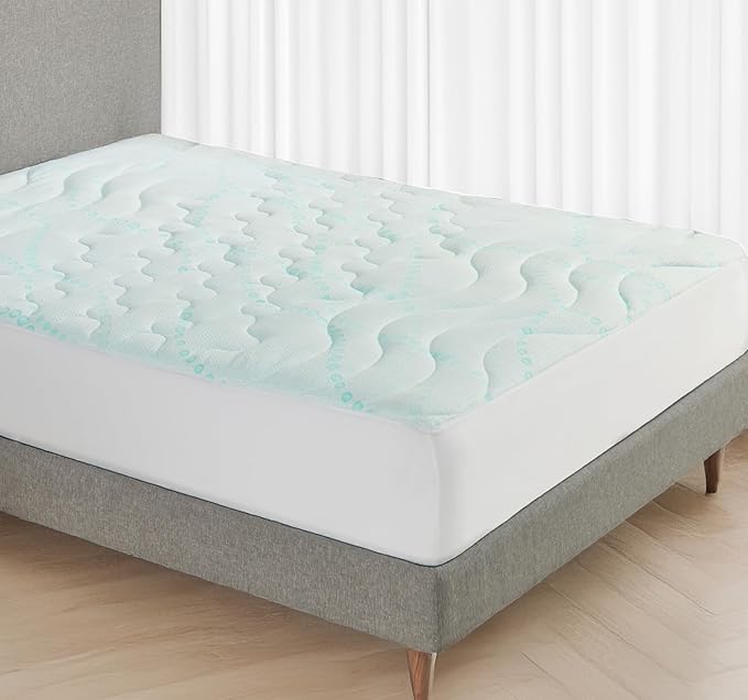 California Design Den Mattress Pad Twin XL Size, 3-Zone Cooling Quilted Mattress Pad for Dorm and Adjustable Split-King Beds