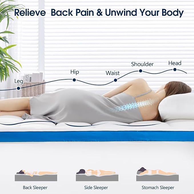 Short Queen Mattress Topper, CYMULA Cooling Mattress Pad Cover PillowTop for Bed Back Pain, Extra Thick Mattress Protector Firm Soft Floor Fill Overfilled with 8-21 Inch Deep Pocket, 60"x75"White
