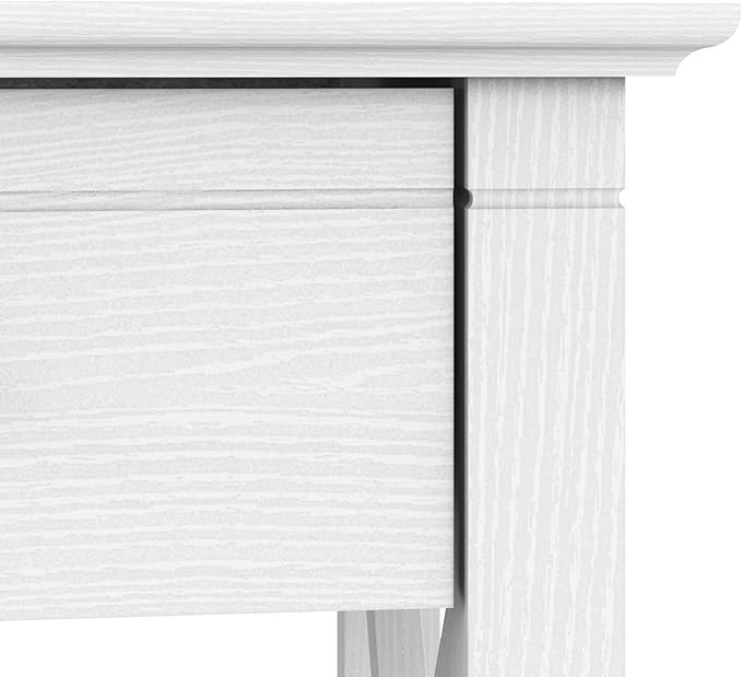 Bush Home End Table with Drawer, Nightstand with Storage, Living Room and Bedroom Furniture, Key West Collection, Pure White Oak