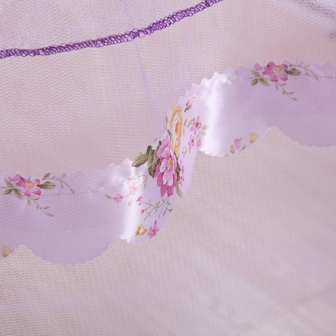 Canopy Bed Curtains Queen - 4 Corner Canopy for Beds, Bed Canopy for Girls Adults, Bedroom Decor (Full Size, Purple)