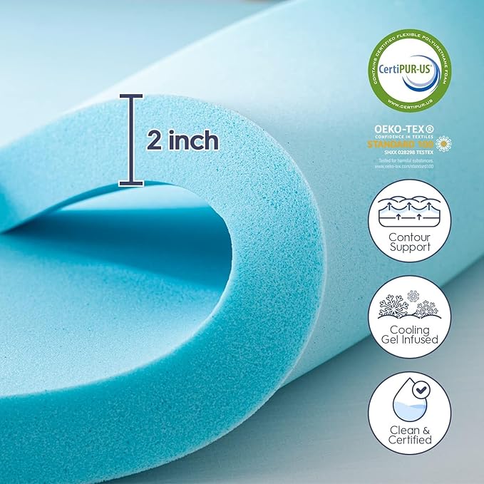 ELEMUSE King Size Dual Layer 3 Inch Memory Foam Mattress Topper for Pressure Relief, Breathable Pillow Top Mattress Pad with Deep Pocket, Enhanced Support, Non-Slip Design & Removable & Washable