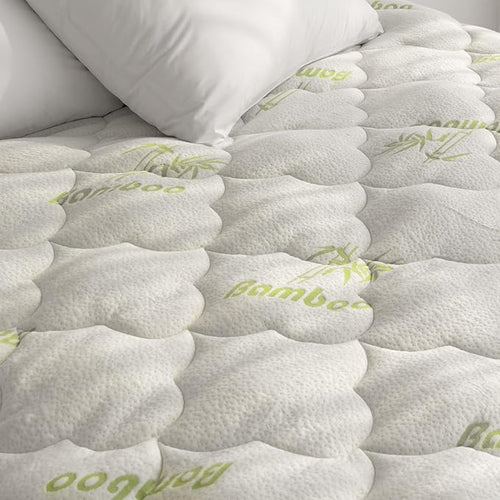 Air Mattress Cover Twin Size, Thick Viscose Made from Bamboo Quilted Mattress Topper for Kids, Noiseless Extra Plush Pillow Top Pad Fits 15-23 Inches Deep Mattresses