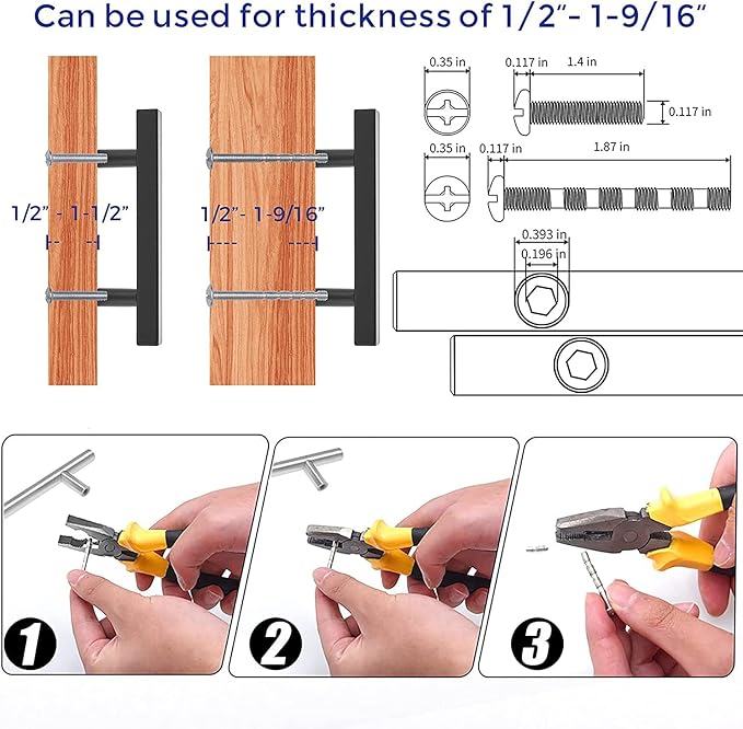 Ravinte Black Cabinet Handles 5 Pack 5 inch Matte Black Square Cabinet Pulls Kitchen Hardware Modern Pulls 7-3/8 inch Overall Length Kitchen Drawer Handles