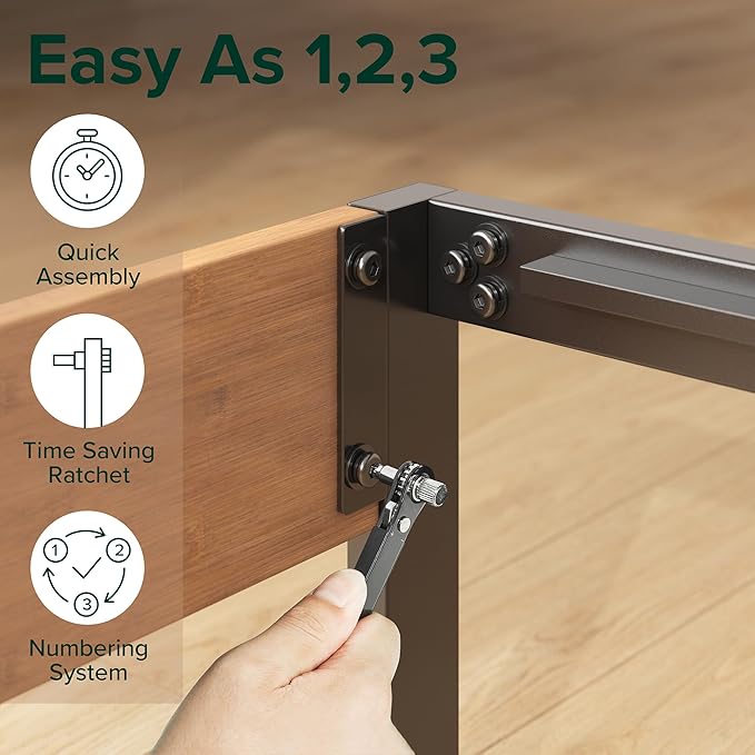ZINUS Olivia Metal and Bamboo Platform Bed Frame, No Box Spring Needed, Wood Slat Support, Easy Assembly, Twin