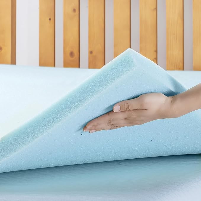Best Price Mattress 1.5 Inch Ventilated Memory Foam Mattress Topper, Cooling Gel Infusion, CertiPUR-US Certified, Dorm Essentials, King
