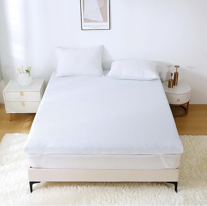 MUXHOMO 2 Inch 7-Zone King Mattress Topper, Egg Crate Foam Mattress Topper King Size for Back Pain, Lavender Cooling Gel Infused Bed Pad, CertiPUR-US and Oeko-TEX Certification (76"×80")