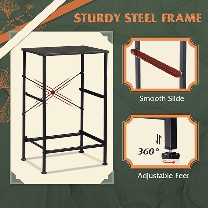 WLIVE Black Night Stand, Nightstand with 2 Drawers, Small Dresser for Bedroom, Bedside Table Furniture, College Dorm, End Table with Fabric Bins, Size L 24.9" H
