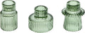 Vixdonos Taper Glass Candlestick Holders Tealight Candle Holders for Table Centerpieces, Wedding Decor and Dinner Party (3 Pcs, Green)
