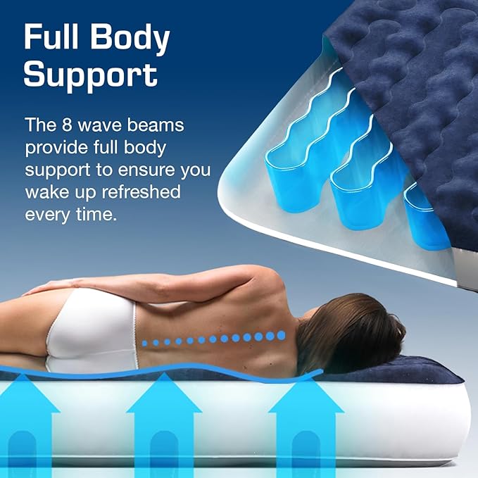 Active Era Twin Air Mattress with Built-in Pump & Raised Pillow - Heavy Duty Puncture Resistant, Waterproof Blow Up Bed